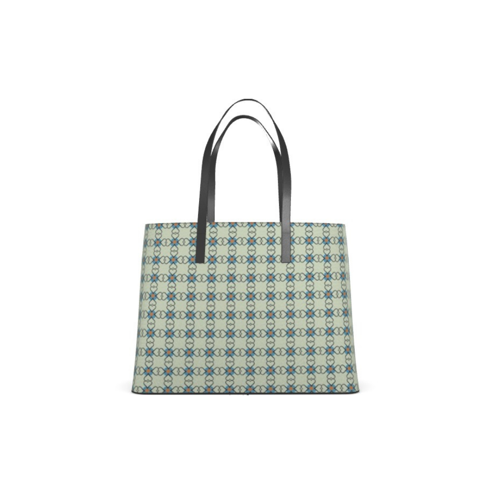 Dolomitia blue leather large tote bag