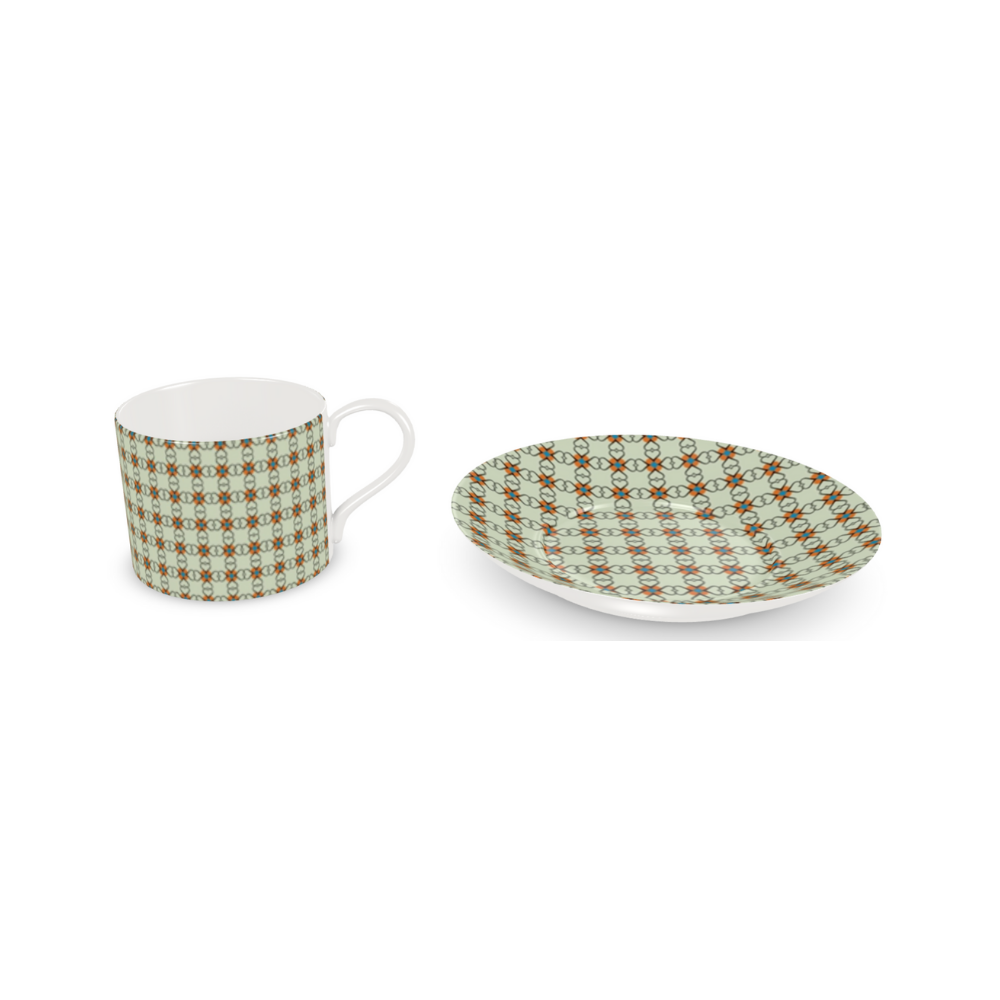 SET TAZZINA E PIATTINO Caffè Dolomitia Orange